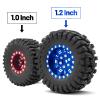 OGRC 1.0 Plus (1.2 Inches) Beadlock Wheel and Tires Set 7mm Negative Offset Wheel Rims SS Super Soft Sticky Tires for TRX4M SCX24 FCX24 AX24 1/24 1/18 RC Crawler Car - 62 * 24mm (Blue) view 3