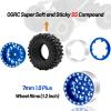 OGRC 1.0 Plus (1.2 Inches) Beadlock Wheel and Tires Set 7mm Negative Offset Wheel Rims SS Super Soft Sticky Tires for TRX4M SCX24 FCX24 AX24 1/24 1/18 RC Crawler Car - 62 * 24mm (Blue) view 4