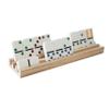 DNB Wooden Domino Racks Trays - Set of 4 Holders 3 Slots per Holder - Dominoes NOT Included view 2