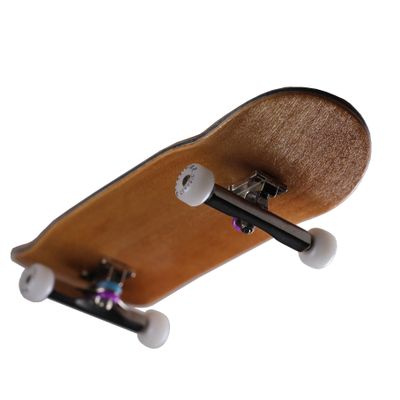 SOLDIER BAR Soldierbar Handmade Fingerboard Deck(Fingerboards Complete) (5-layer Handmade Maple Deck+Gift 34.5mm ARK I Truck+Gift: Global Wheels) (King of Deck Brown)