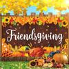KORHONEN Friendsgiving Banner Backdrop Decorations - Happy Friendsgiving Party Decorations with Turkey Pumpkin Banner Background view 1