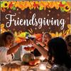 KORHONEN Friendsgiving Banner Backdrop Decorations - Happy Friendsgiving Party Decorations with Turkey Pumpkin Banner Background view 2