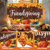 KORHONEN Friendsgiving Banner Backdrop Decorations - Happy Friendsgiving Party Decorations with Turkey Pumpkin Banner Background view 3