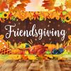 KORHONEN Friendsgiving Banner Backdrop Decorations - Happy Friendsgiving Party Decorations with Turkey Pumpkin Banner Background view 4