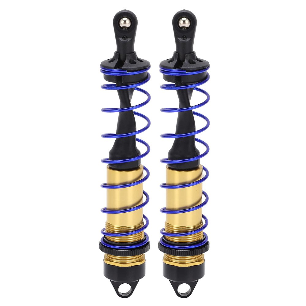 2Pcs 140mm/5.5in Aluminum Alloy RC Car Shock Absorber Strong Durable Dampers Suspension for 1/8 RC Remote Control Car(Gold)