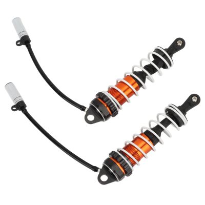 2Pcs RC Shock Absorber, Aluminum Alloy RC Front Damper Adjustable Spring Damper Height Assembled Replacement Parts for 1/7 RC Car (110mm / 4.33in)