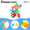 PicassoTiles Magnet Cube Building Blocks 108 Pieces 1.2" 3CM Magnetic Cubes Toy Construction Building Educational Sensory Toys with Idea Booklet for School & Preschool Kids Boys Girls Toddlers PMC303 view 3