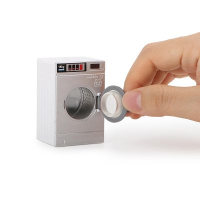 Dollhouse Miniature Washing Machine 1:12 Furniture Appliance Model Laundry Machine Mini House Washer Decoration Accessories Openable Lid Washer Dryer (Plastic)