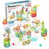 PicassoTiles 60 pc Magnet Tiles Building Block Travel Size Magnetic Marble Run Construction Toy Set Mini Diamond Marble RaceTrack Building Blocks Playset Education STEM Learning Kit Boy Girl 3+ PTMG60 view 1