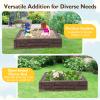 Costzon Kids Sandbox with Cover, 47"x 47" HDPE Sand Box w/Oxford Cover, Bottom Liner, Reinforced Structure, Weather Resistant Outdoor Sand Pit for Backyard Lawn Garden Beach (Brown) view 4