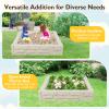 Costzon Kids Sandbox with Cover, 47"x 47" HDPE Sand Box w/Oxford Cover, Bottom Liner, Reinforced Structure, Weather Resistant Outdoor Sand Pit for Backyard Lawn Garden Beach (Oxide White) view 4