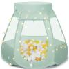 Baby Ball Pit for Toddler: with Star Lights - Pop Up Princess Play Tent for Kids - Indoor Outdoor Baby Girl Toys Birthday Gifts - NO Balls (Grayish Green Tent) view 1