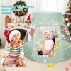 Baby Ball Pit for Toddler: with Star Lights - Pop Up Princess Play Tent for Kids - Indoor Outdoor Baby Girl Toys Birthday Gifts - NO Balls (Grayish Green Tent) view 3