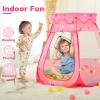 Baby Ball Pit for Toddler: with Star Lights - Pop Up Princess Play Tent for Kids - Indoor Outdoor Baby Girl Toys Birthday Gifts - NO Balls (Pink Tent) view 4