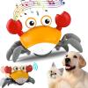 Minestylish Crawling Crab Dog Toys, Escaping Crab Dog Toy with Obstacle Avoidance Sensor, Dancing with Music Sounds & Lights for Dogs Cats Pets, Pre-Kindergarten Learning Crawl view 1
