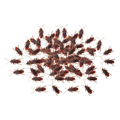 TOOYFUL 100x Fake Cockroach Toy Artificial Cockroach Halloween Mischief Toy Funny Mischief Gifts Tricky Toys Realistic Cockroaches for Party Holiday, L
