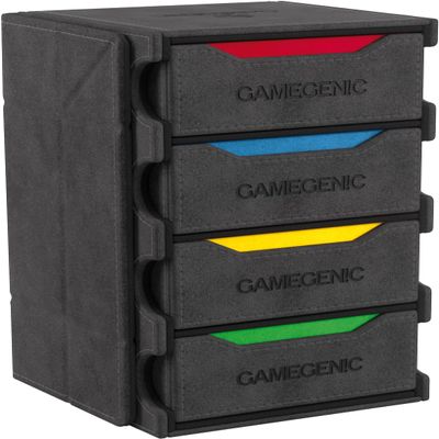Gamegenic Tokens Lair - Premium All-in-One Token Box with Integrated Dice Tray for Ultimate Gaming Experience, Multifunctional Storage for Game Tokens, Dice and Accessories, Black Color