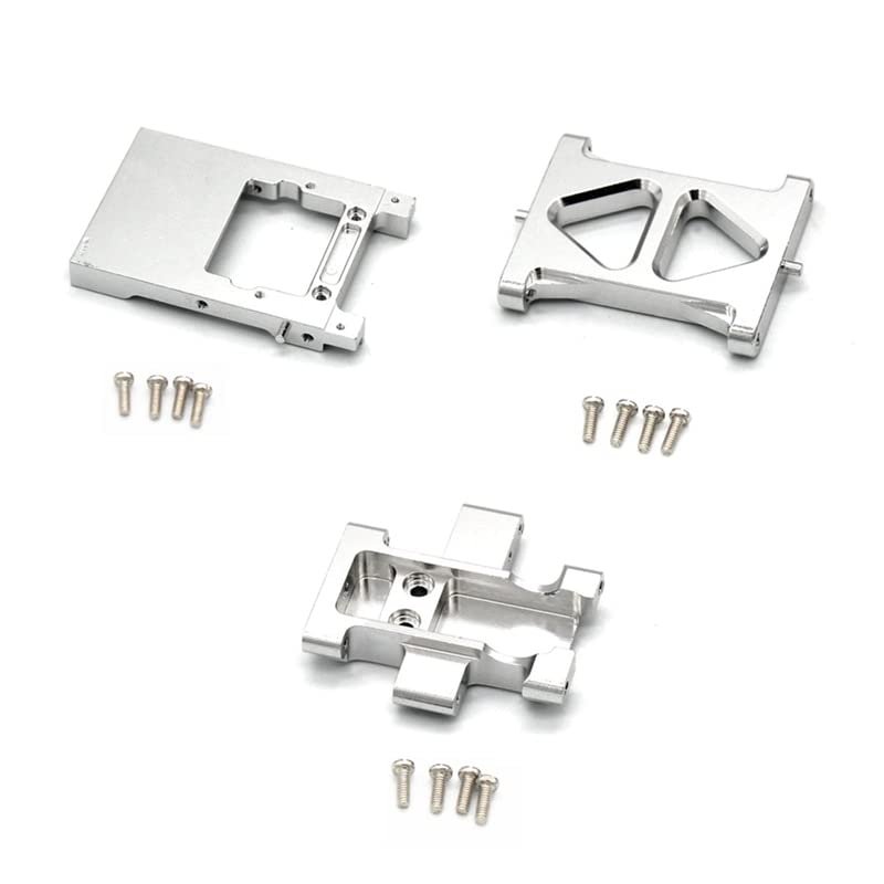 BrewJa Metal Beam Servo Bracket Gearbox Mount Compatible with 1/18 FMS EAZYRC Rochobby FJ Cruiser Patriot Katana RC Car Upgrade Parts (Color : Silver)