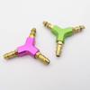 BrewJa 1PC 3-Ways Y Shape Water Nipple Fuel Nozzles Splitter Diverter for 3-4mm Silicon Tube RC Boat Speed Mono Catamaran Car Model (Color : Purple) view 4