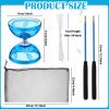 Hungdao 5 Set Chinese Diabolo Set Triple Bearing Chinese Yoyo 5 Multi Colors Diabolo Big Yoyo with Fiberglass Sticks, Mesh Drawstring Bags and Strings (Transparent) view 3