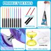 Hungdao 5 Set Chinese Diabolo Set Triple Bearing Chinese Yoyo 5 Multi Colors Diabolo Big Yoyo with Fiberglass Sticks, Mesh Drawstring Bags and Strings (Transparent) view 4