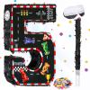 Sratte Race Car Number Piata Small Racing Piata with Blindfold Bat and Confetti for Boy Race Car Themed Birthday Decorations Anniversary Celebration Party Supplies 16.1 x 10.6 x 3 Inch (number 5) view 1