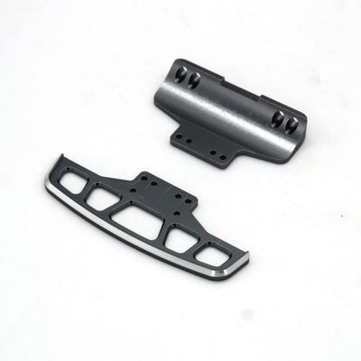 BrewJa Compatible with Wltoys 284131 K989 RC Car 1/28 Metal Upgrade Parts Front and Rear Bumpers (Color : Dark Grey)