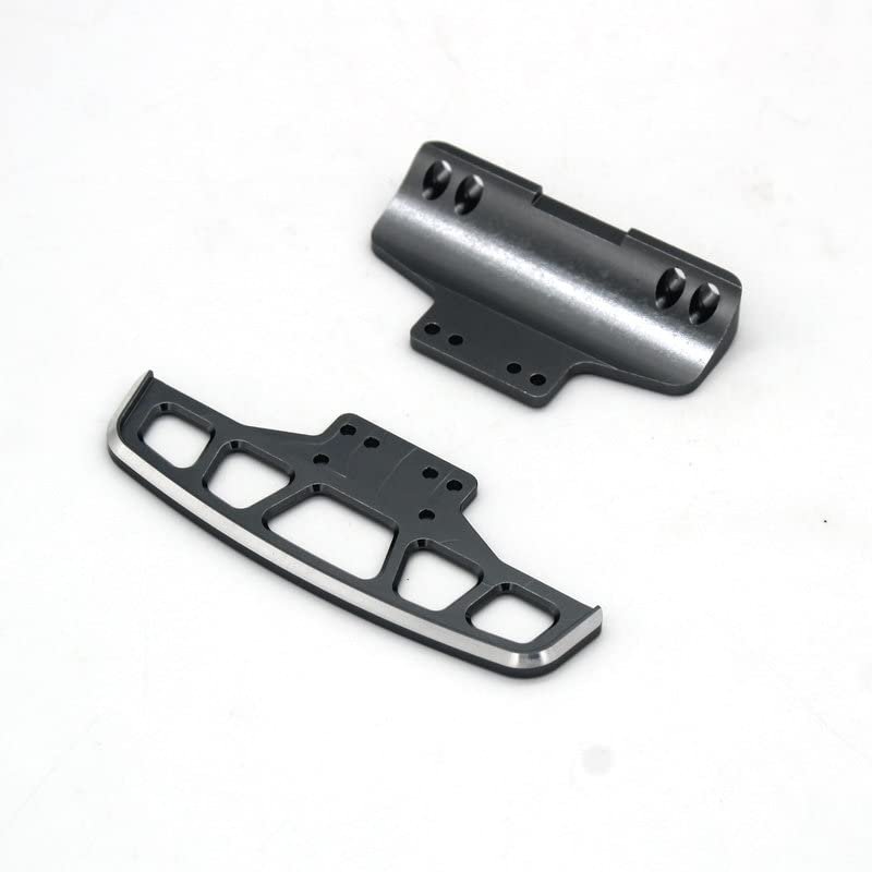 BrewJa Compatible with Wltoys 284131 K989 RC Car 1/28 Metal Upgrade Parts Front and Rear Bumpers (Color : Dark Grey)