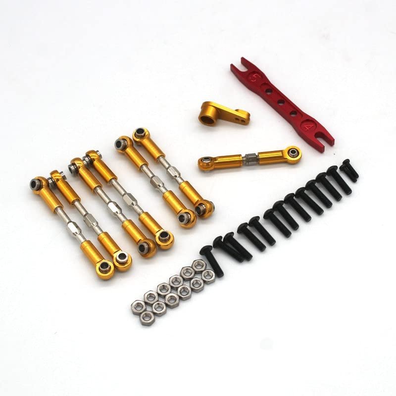 BrewJa Compatible with Wltoys 144001 144010 124019 RC Car Metal Accessories Pull Rod Servo Arm Adjustment Wrench (Color : Yellow)