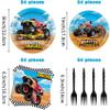 96 Pcs Monster Truck Plates and Napkins - Monster Truck Birthday Decorations and Party Supplies view 2