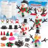 wookidel 12Pack Build a Snowman Kit Snowman Crafts for Kids, Molding Clay Snowman Building Kit, Christmas Stocking Stuffers for Kids and Adults, Christmas Ornament Gift view 1