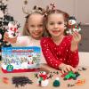 wookidel 12Pack Build a Snowman Kit Snowman Crafts for Kids, Molding Clay Snowman Building Kit, Christmas Stocking Stuffers for Kids and Adults, Christmas Ornament Gift view 2
