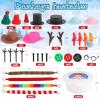 wookidel 12Pack Build a Snowman Kit Snowman Crafts for Kids, Molding Clay Snowman Building Kit, Christmas Stocking Stuffers for Kids and Adults, Christmas Ornament Gift view 3