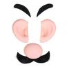 Honcloud Silicone Fake Nose and Ears with Mustache and Eyebrows for Super Plumbers Halloween Party Costume Props Makeup Accessories view 1