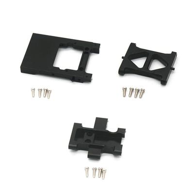BrewJa Metal Beam Servo Bracket Gearbox Mount Compatible with 1/18 FMS EAZYRC Rochobby FJ Cruiser Patriot Katana RC Car Upgrade Parts (Color : Black)