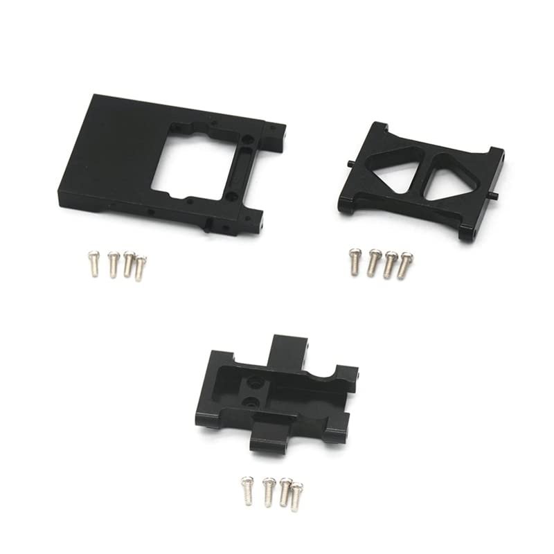 BrewJa Metal Beam Servo Bracket Gearbox Mount Compatible with 1/18 FMS EAZYRC Rochobby FJ Cruiser Patriot Katana RC Car Upgrade Parts (Color : Black)