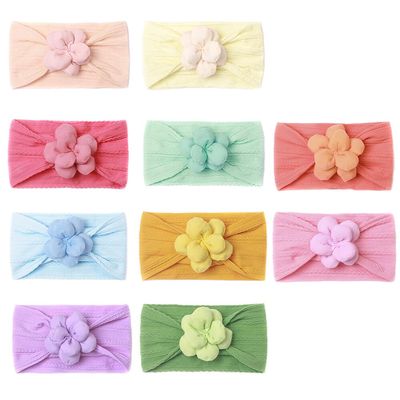 10PCS Baby Hairband Newborn Bowknot Headband Infant Soft Head Dress Elastic Flower Hair Band Children Kids Birthday Head Band