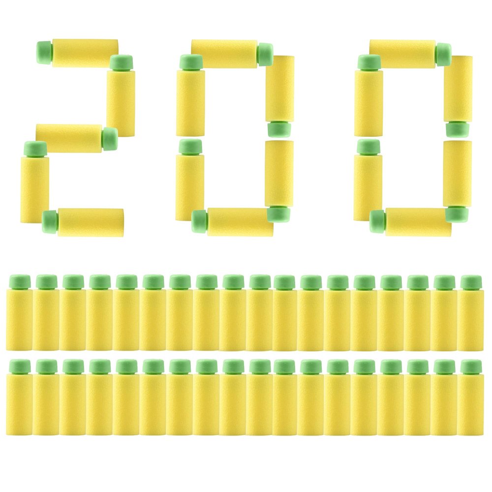 JGCWorker 200pcs Gen 2 Heavy High-End of Half-Lenth Soft Dart, Soft Short Dart for Adventure Force and Worker Blaster Series (Green Yellow)