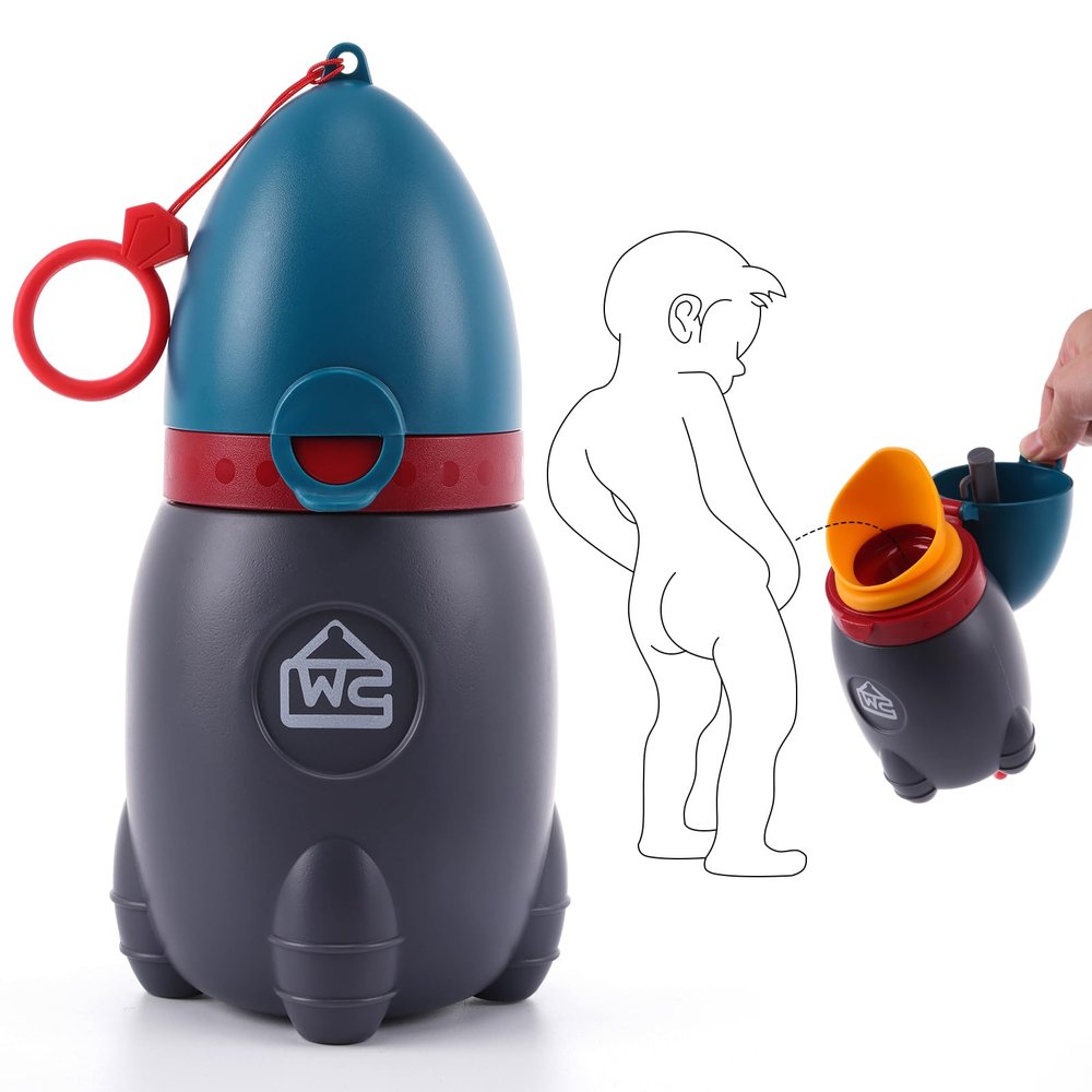 2025 Upgraded Travel Urinal for Kids,Rocket Toys Portable Emergency Urinal for Toddler,Light and Easy to Carry,Suitable for Car,Travel,Camping and Children's Urinal Potty Training(Deep Blue)