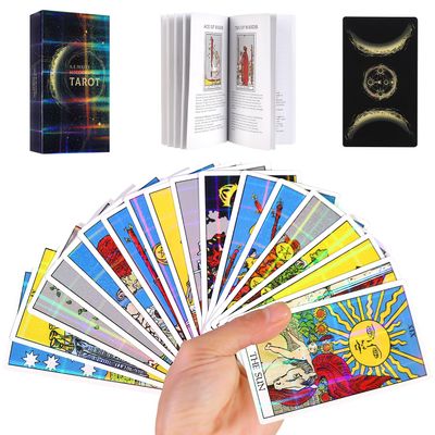 Aquadawn 78 Classic Tarot Cards with Guide Book, Traditional Standard Tarot Cards Set for Fortune Telling Game and Board Game for Beginners and Experts