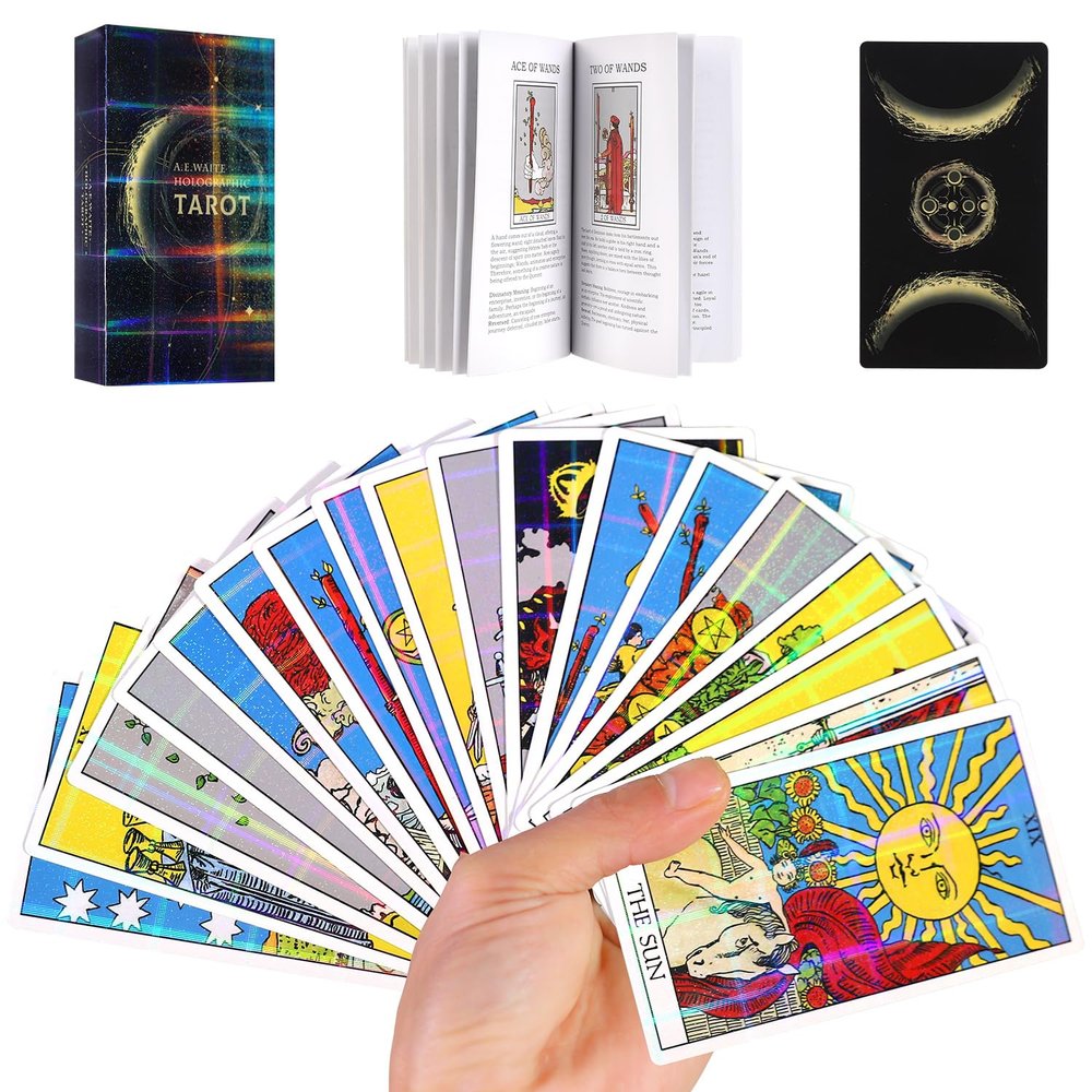 Aquadawn 78 Classic Tarot Cards with Guide Book, Traditional Standard Tarot Cards Set for Fortune Telling Game and Board Game for Beginners and Experts