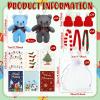 Poen 24 Set Christmas Gift 4 Inch Mini Christmas Stuffed Plush Bear with Santa Hat Scarf Cards Organza Bags Xmas Small Bear Toy Set for Holiday Party Favor(Vibrant Style) view 2