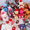 Poen 24 Set Christmas Gift 4 Inch Mini Christmas Stuffed Plush Bear with Santa Hat Scarf Cards Organza Bags Xmas Small Bear Toy Set for Holiday Party Favor(Vibrant Style) view 3
