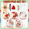 Poen 24 Set Christmas Gift 4 Inch Mini Christmas Stuffed Plush Bear with Santa Hat Scarf Cards Organza Bags Xmas Small Bear Toy Set for Holiday Party Favor(Vibrant Style) view 4