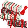 Xinnun 50 Packs Christmas Cracker Kit No Snap Xmas Party Table Favors Snowflake Reindeer DIY Christmas Party Cracker Candy Boxes for Holiday Dinner Decoration Gift (Ripple Style) view 1