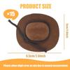 SHEHARUHI 15 Pcs Mini Flocked Cowboy Hat Set - Tiny Decorative Hats for Party, Pets, and Dolls (2 Inch, Brown) view 2