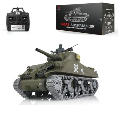 TOUCAN RC HOBBY US in Stock Henglong 1/16 Customized 7.0 M4A3 Sherman RC Tank 3898 360 Turret Metal Tracks BB Airsoft That Shooting BB Bullets