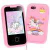 Kids Phone for Girls Toys, Gifts for 3 4 5 6 7 8 9 Year Old Girls Boys Christmas Birthday Kids Toys, Touchscreen Toddler Learning Cell Toy Phone with Dual Camera, Game, Music Player, 8GB Card Pink view 1