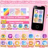 Kids Phone for Girls Toys, Gifts for 3 4 5 6 7 8 9 Year Old Girls Boys Christmas Birthday Kids Toys, Touchscreen Toddler Learning Cell Toy Phone with Dual Camera, Game, Music Player, 8GB Card Pink view 2