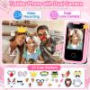 Kids Phone for Girls Toys, Gifts for 3 4 5 6 7 8 9 Year Old Girls Boys Christmas Birthday Kids Toys, Touchscreen Toddler Learning Cell Toy Phone with Dual Camera, Game, Music Player, 8GB Card Pink view 3